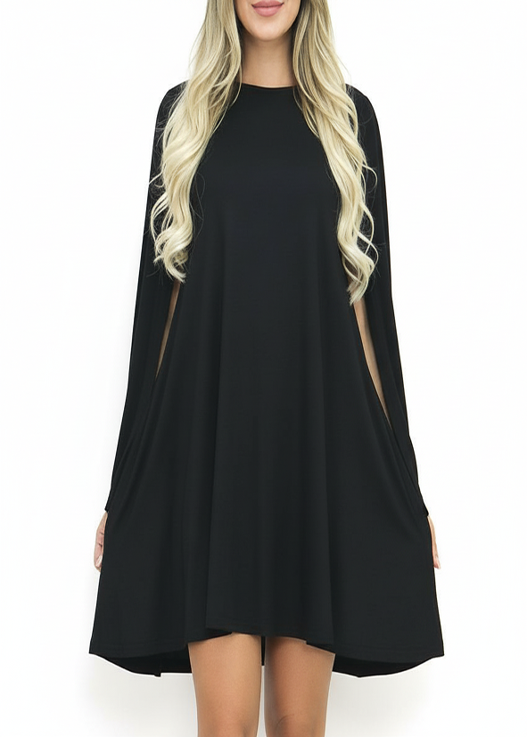 Robe imprimée à fleurs - Col V - Manches mi-longues en élasthanne
