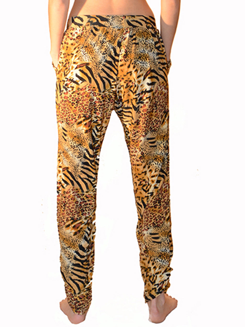 Leggings með tígrismynstri og vasa 