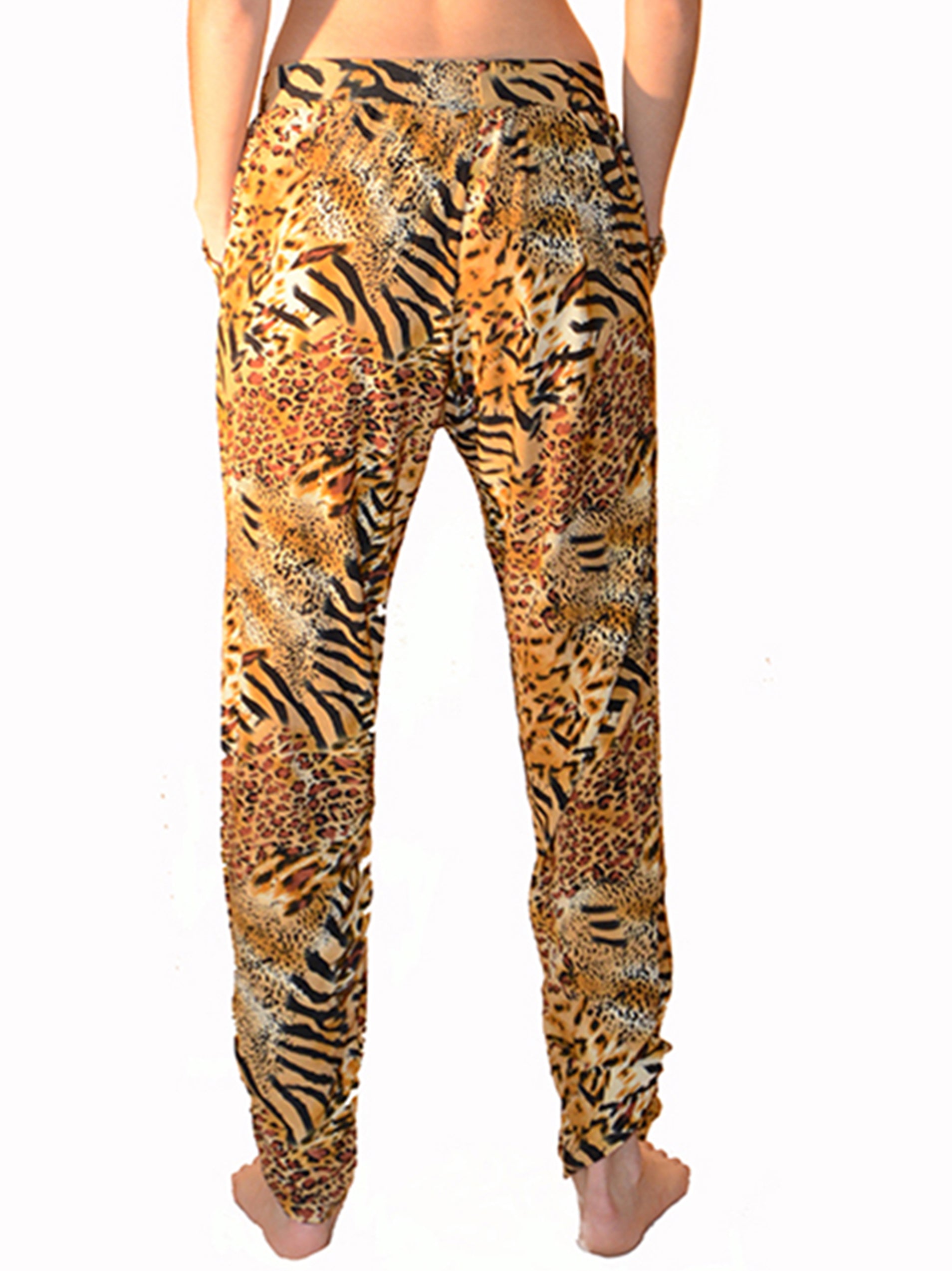 Leggings með tígrismynstri og vasa 