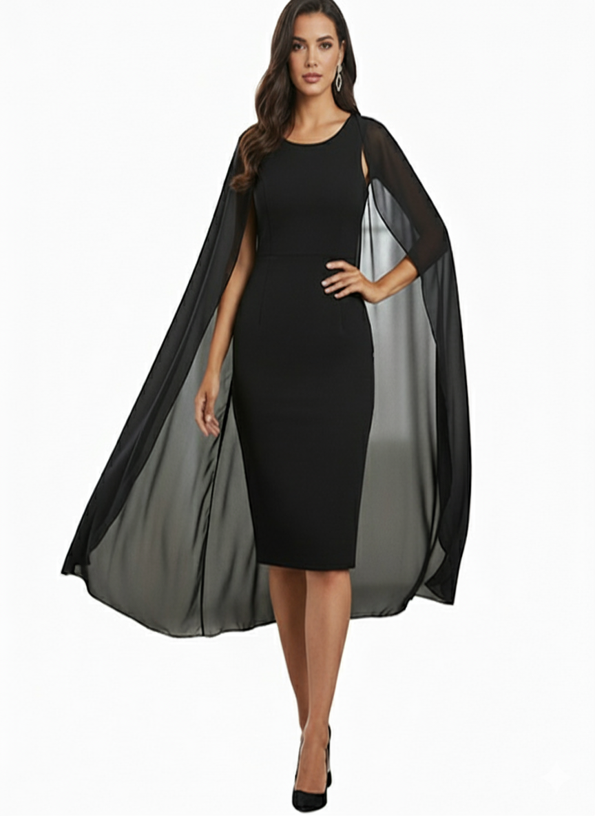 Robe imprimée à fleurs - Col V - Manches mi-longues en élasthanne